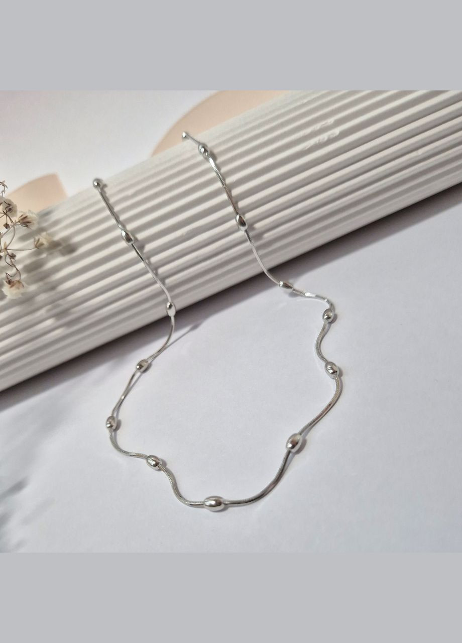 Срібне кольє ланцюжок з діжками см срібло 925 проби Родоване 5.90г 252р3/50 No Brand (358526116)