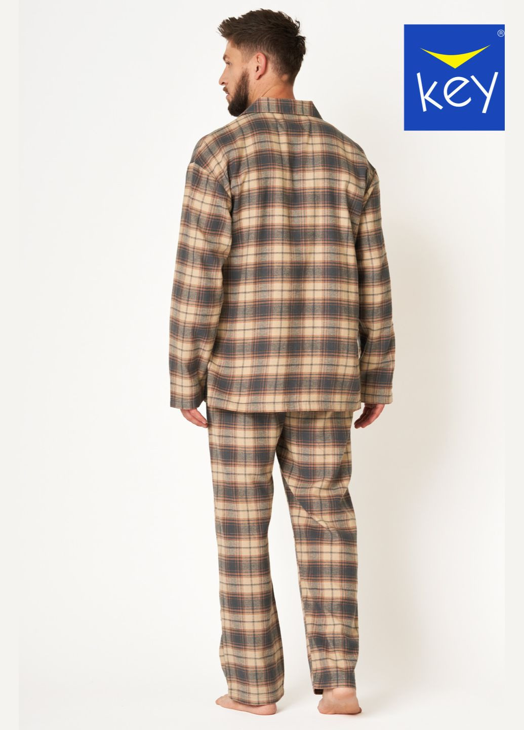 Піжама чоловіча фланель Key (305418016)
