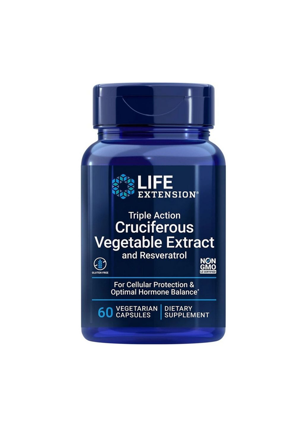 Натуральна добавка Triple Action Cruciferous Vegetable Extract with Resveratrol, 60 вегакапсул Life Extension (293421622)