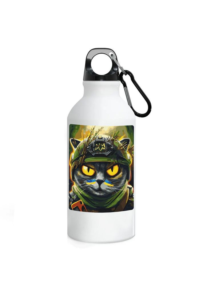 Фляга (бутылка) для воды с карабином Патриотическая (Туристическая, Для кемпинга, Для спорта) #11 500 мл Белый No Brand (323639463)