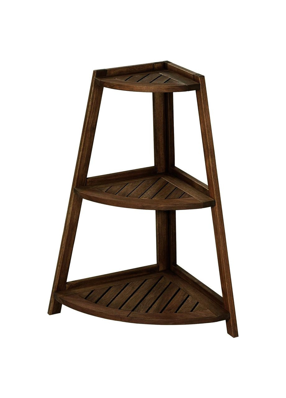 Стеллаж угловой для ванной из дерева Пакадерия капучино (ВУГ-002609) No Brand (328091936)