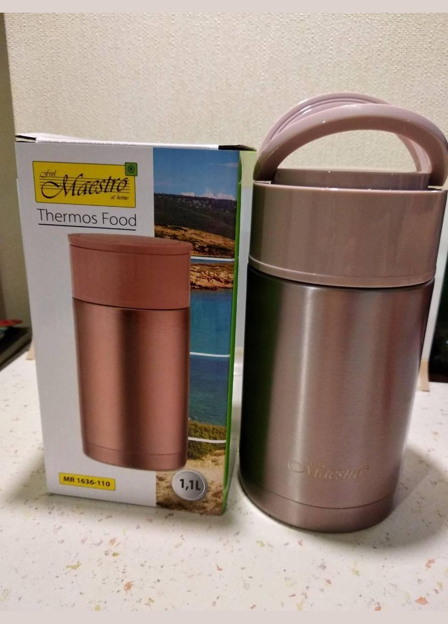 Термос харчовий для їжі з нержавіючої сталі 1.1 л (MR-1636-110) Maestro (334007409)