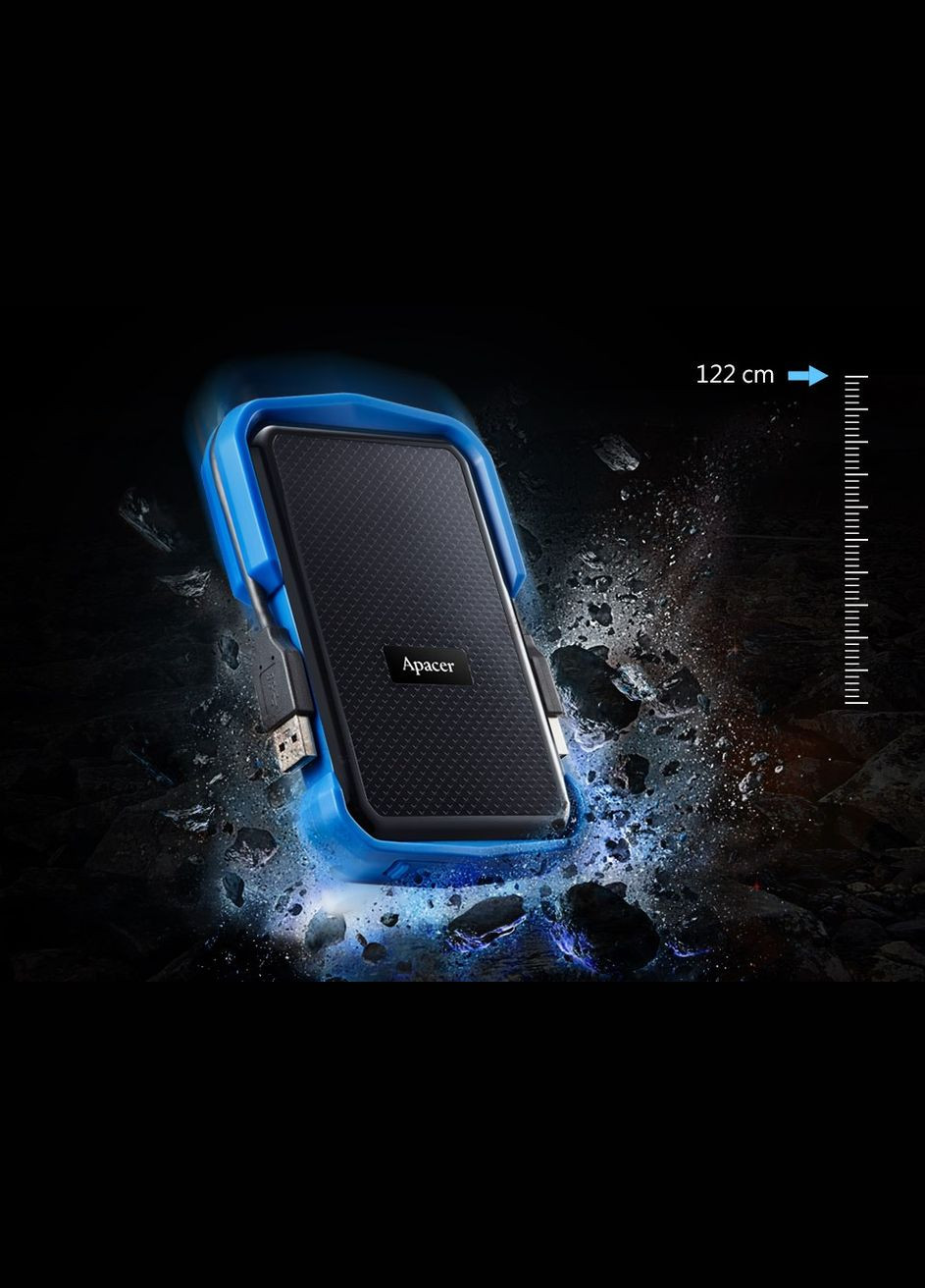Зовнішній жорсткий диск 2.5" USB 2.0TB AC631 Black/Blue (AP2TBAC631U-1) Apacer (341488635)