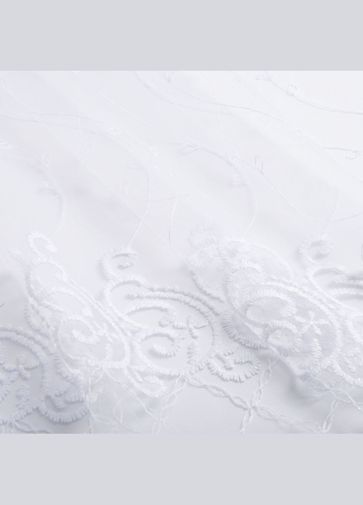 Тканина тюль сітка з вишивкою V-010 біла IDEIA (275870605)