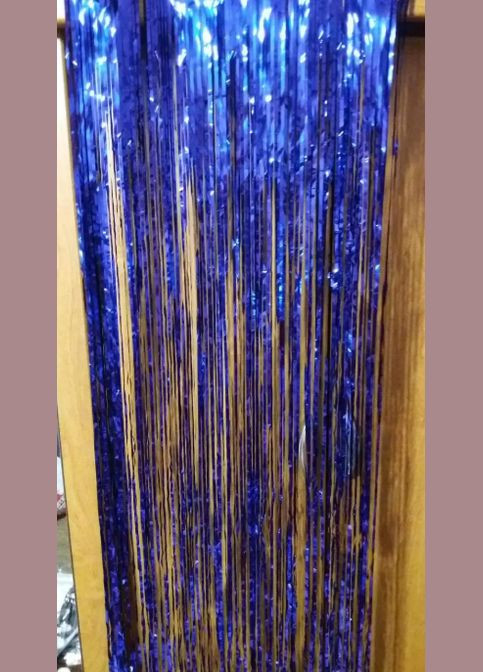 Дождик новогодний 150 см на 45 см синий Jannet Дощик (316318065)