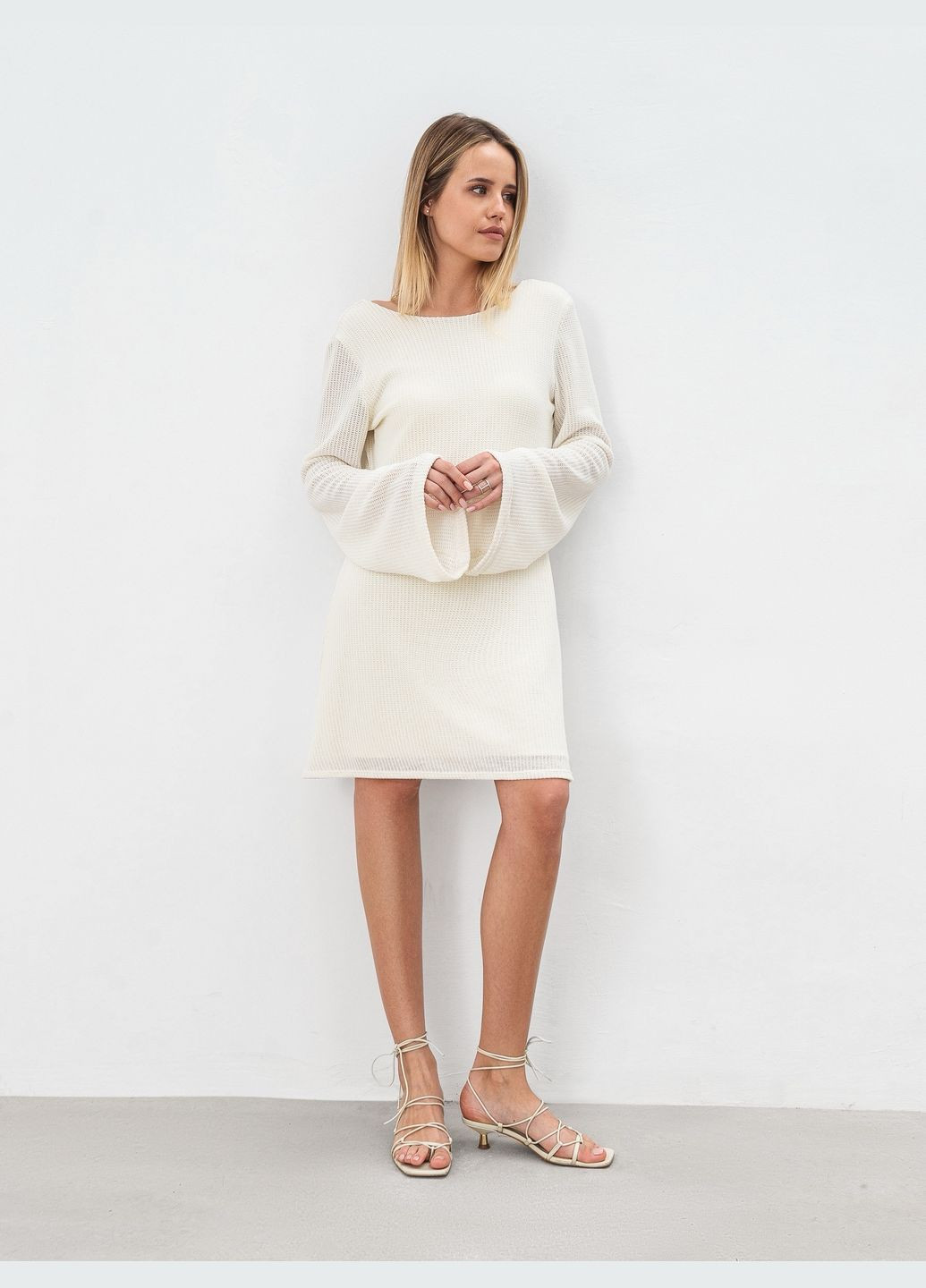 Молочное платье «», молочный, m|l 18006 Romashka однотонное