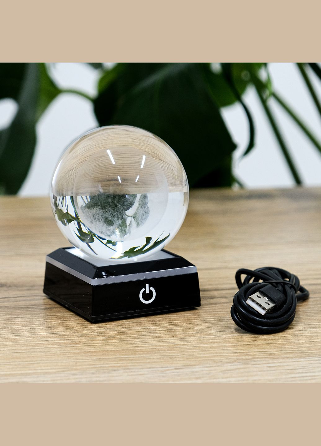 3D Лазерна кришталева сфера Місяць з LED підсвічуванням та USB 14*5 см (MH-Q0199-3-8D) Гранд Презент (326800802)