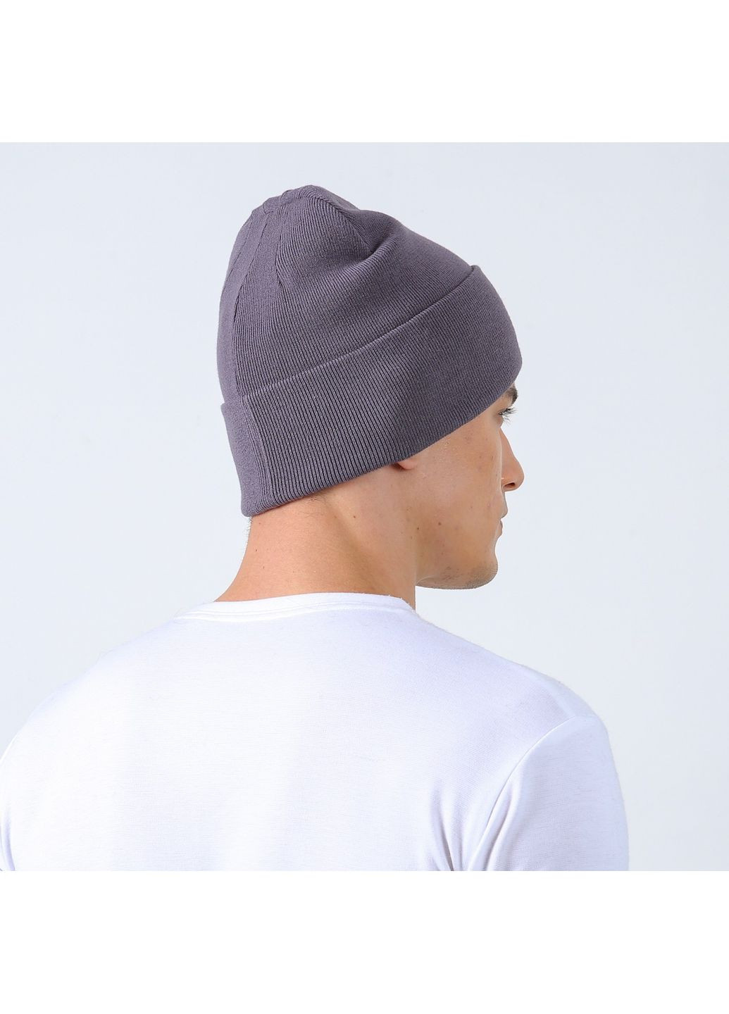 Шапка бини мужская вискоза серая RUTH 592-759 LuckyLOOK 592-759М (351902692)