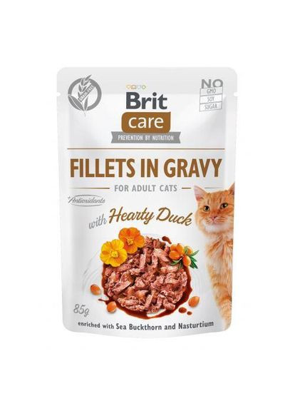 Влажный корм Cat Pouch для кошек, филе в соусе, утка, 85 г Brit Care (322874615)