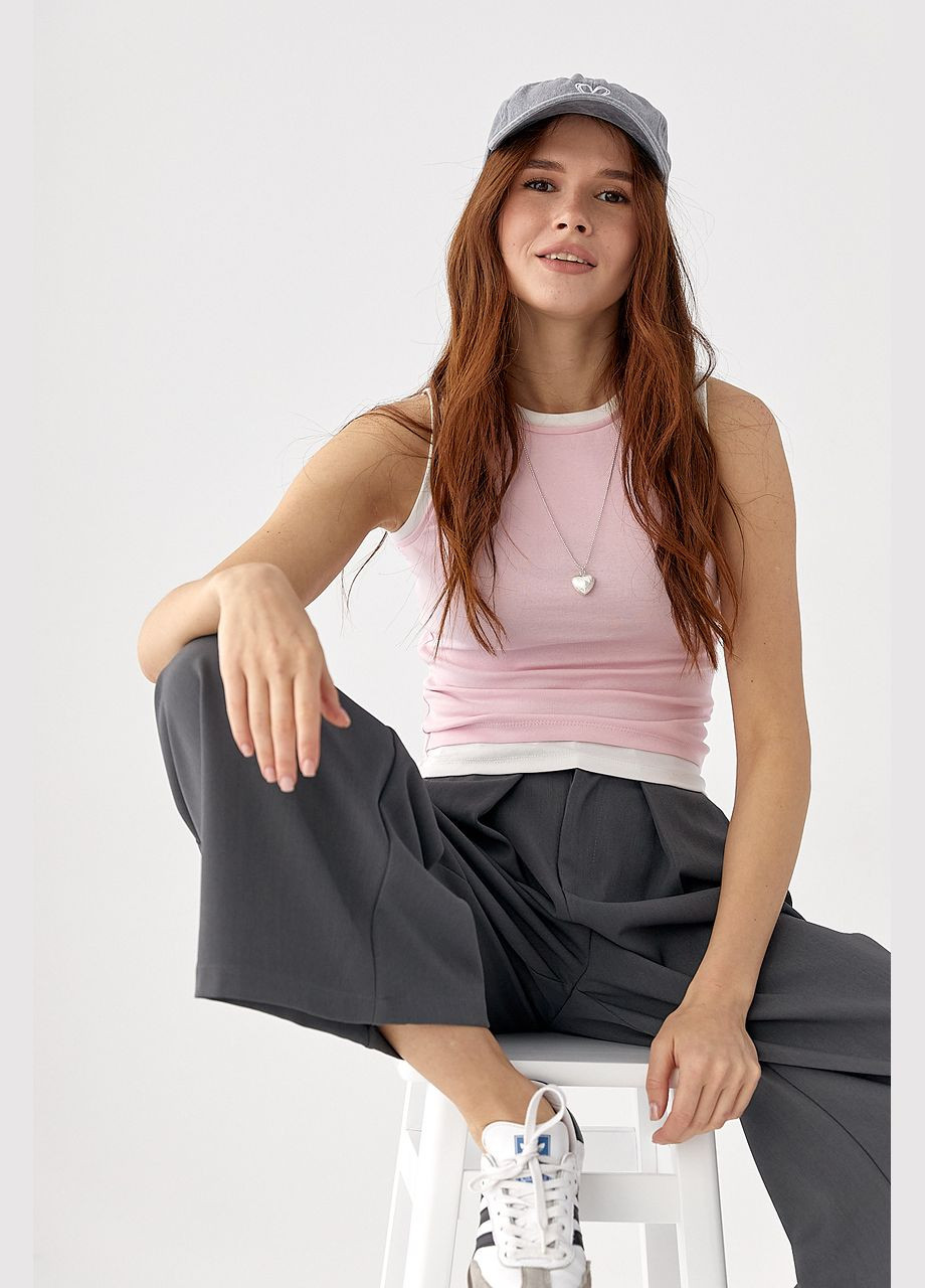 Трикотажная двойная майка - розовый цвет Lurex — 340917702