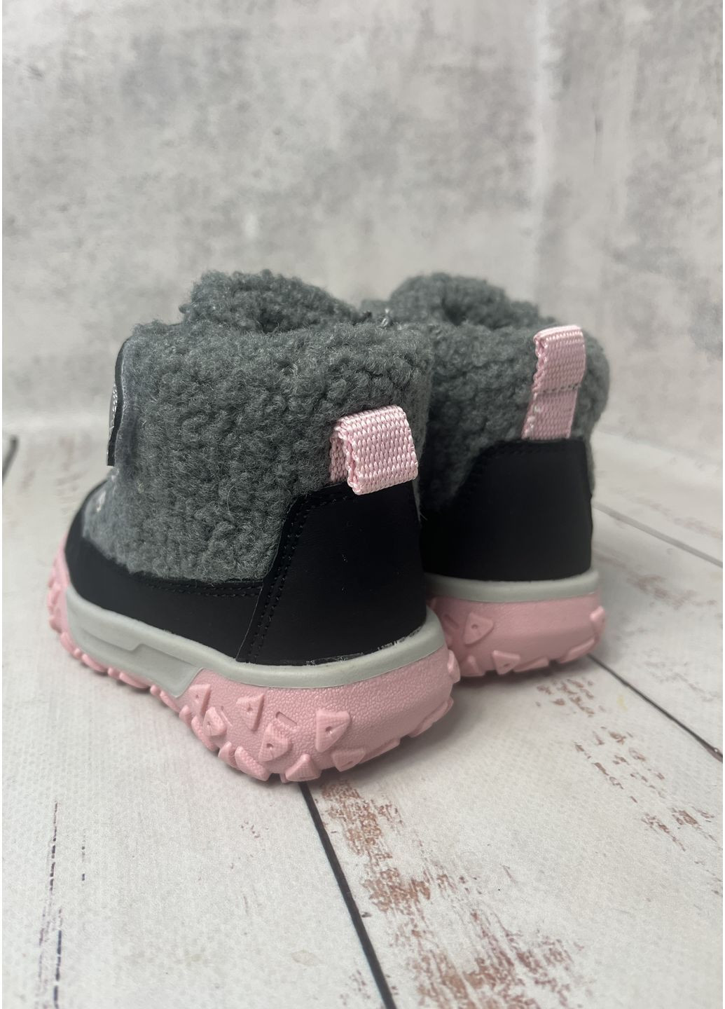 Черевики зимові дитячі на дівчинку Рожево-сірий (033) Clibee (369569775)