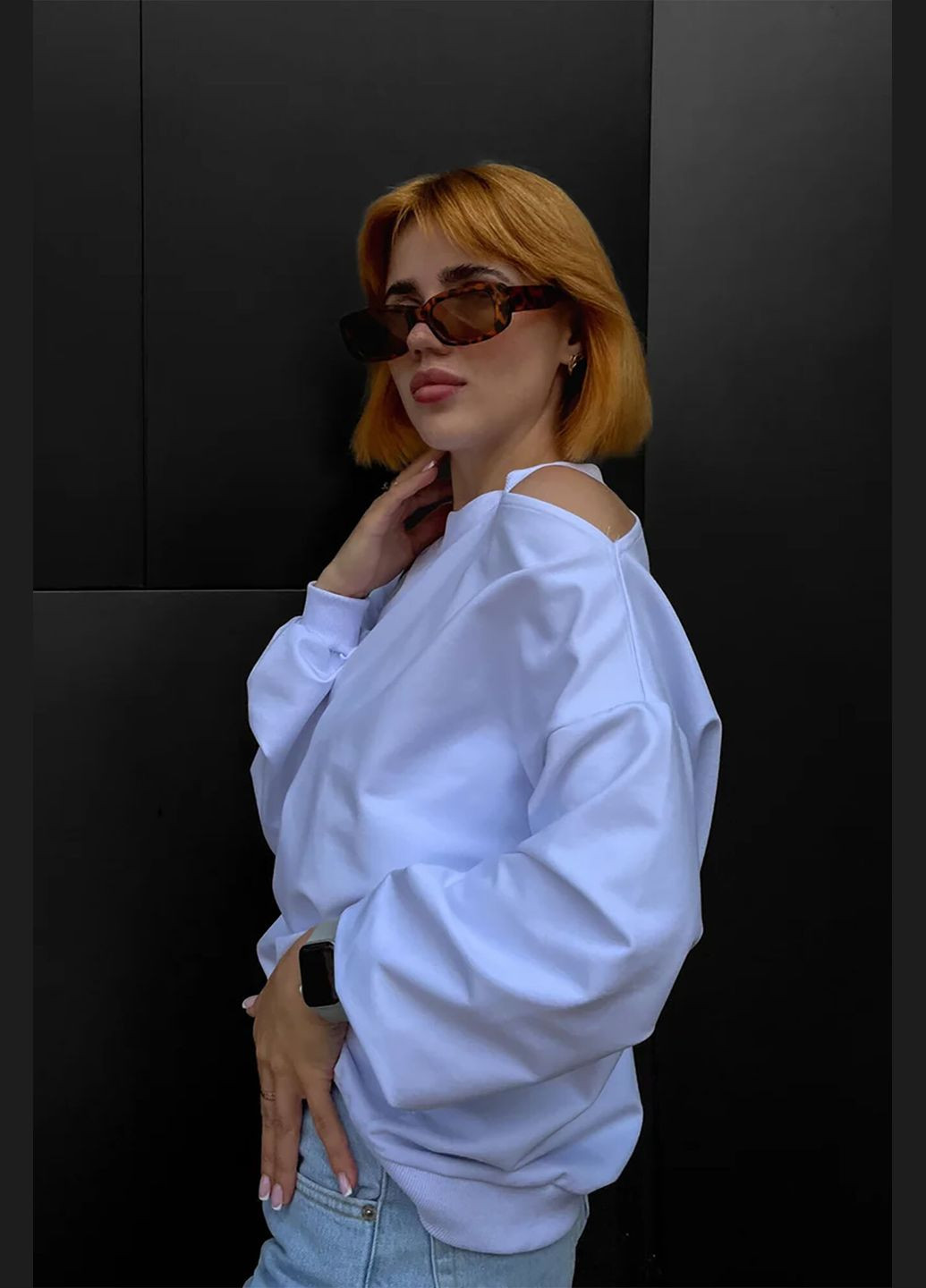 Білий світшот жіночий - choco, білий Reload однотонний (302979491)