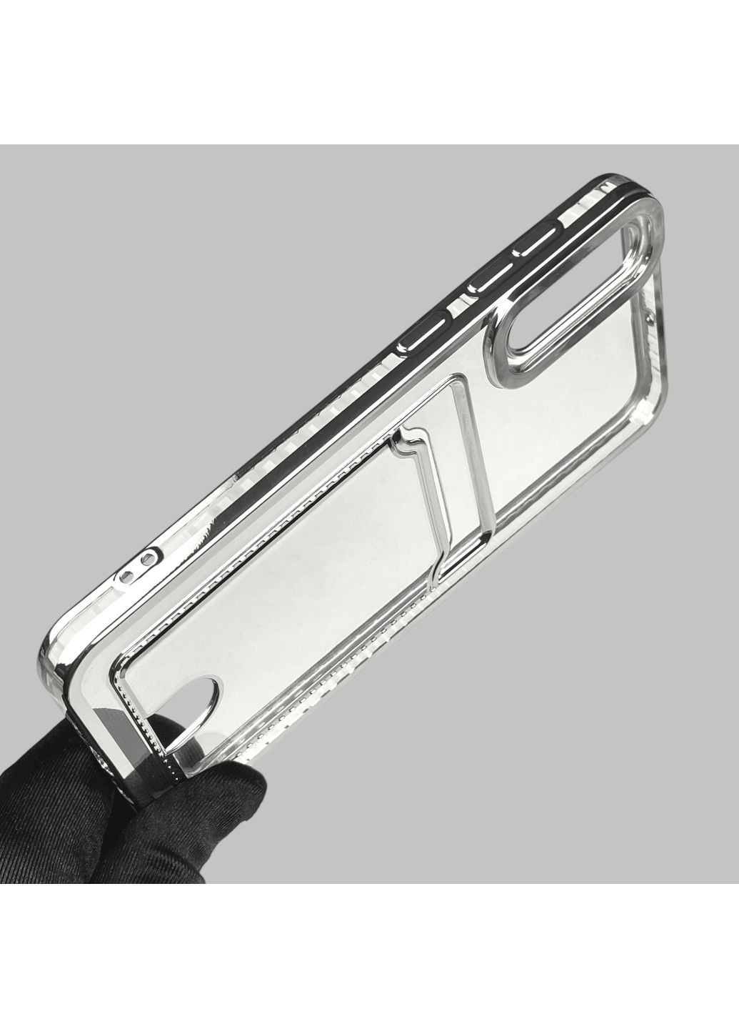 Чехол для Galaxy A50s (SM-A507F) с серебряной окантовкой с карманом на самсунг а50с серебряный Samsung (366018828)