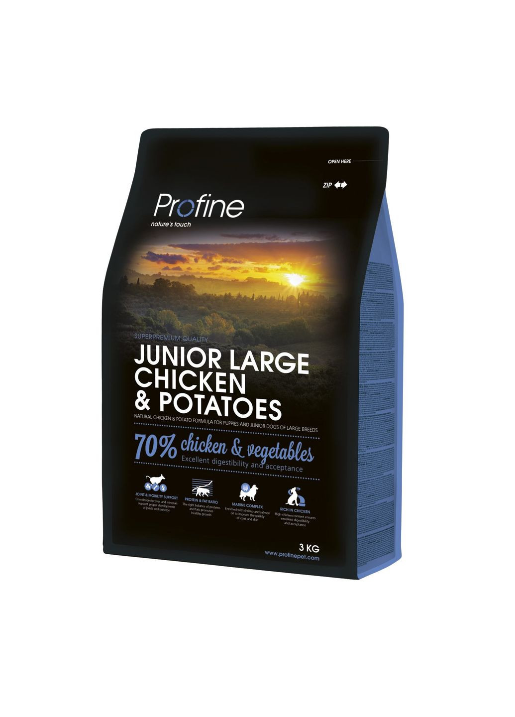 Сухий корм для цуценят і молодих собак великих порід Junior Large Chicken з куркою та картоплею 3 кг Profine (279564028)