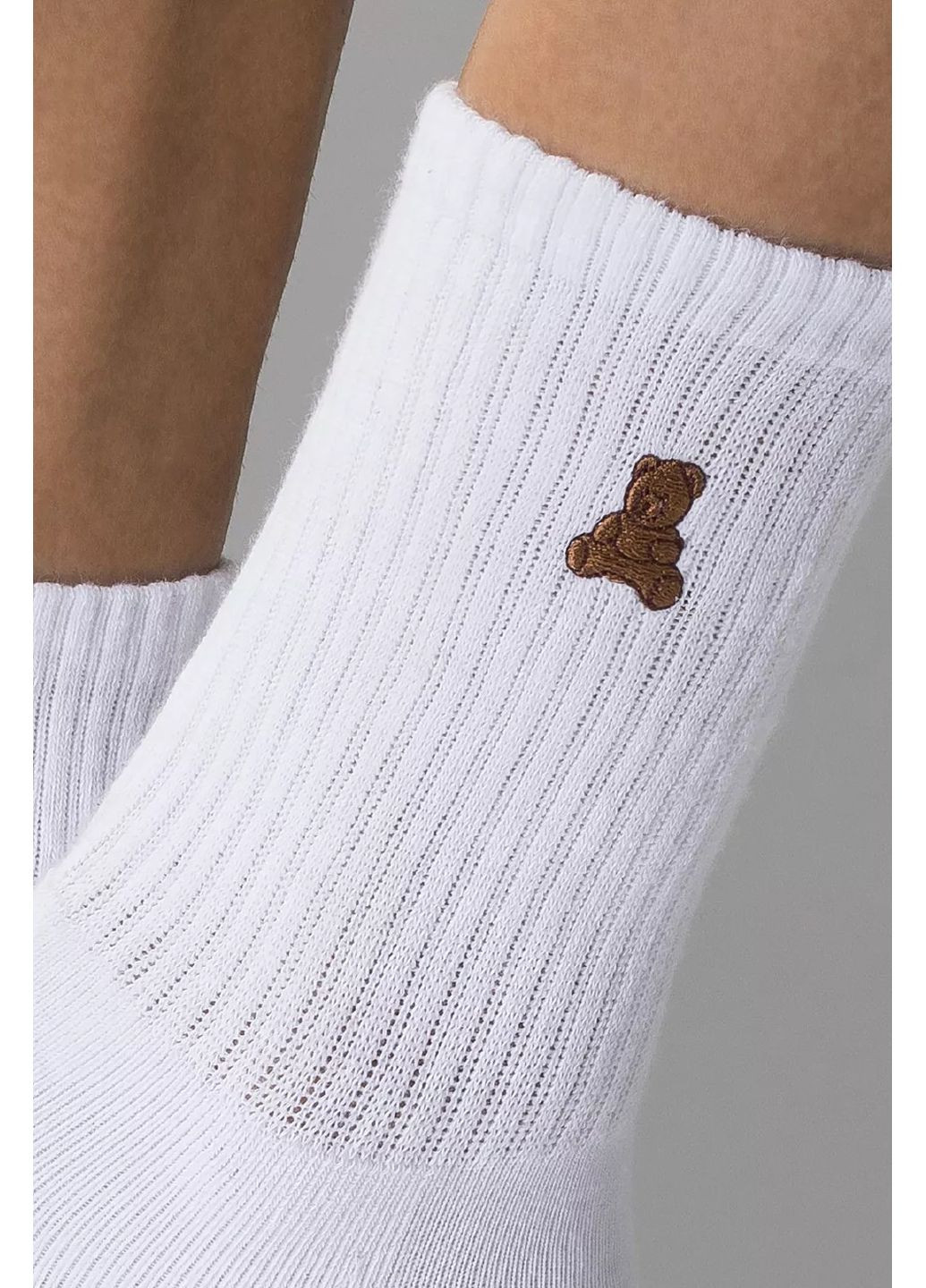 Белые носки хлопковые высокие с ведмежонком mc-006 Atlantic (351583610)