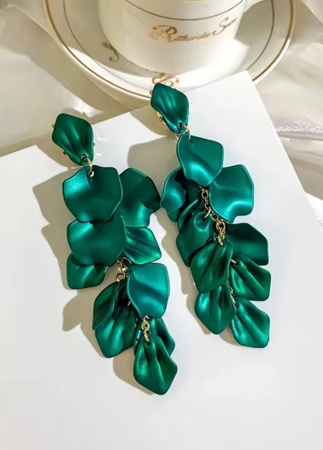 Серьги женские c лепестками длинные G&N (402225534)
