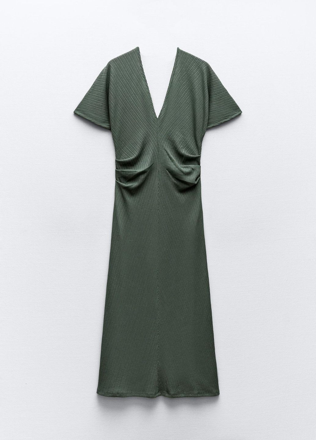 Сіро-зелена повсякденний сукня Zara в смужку