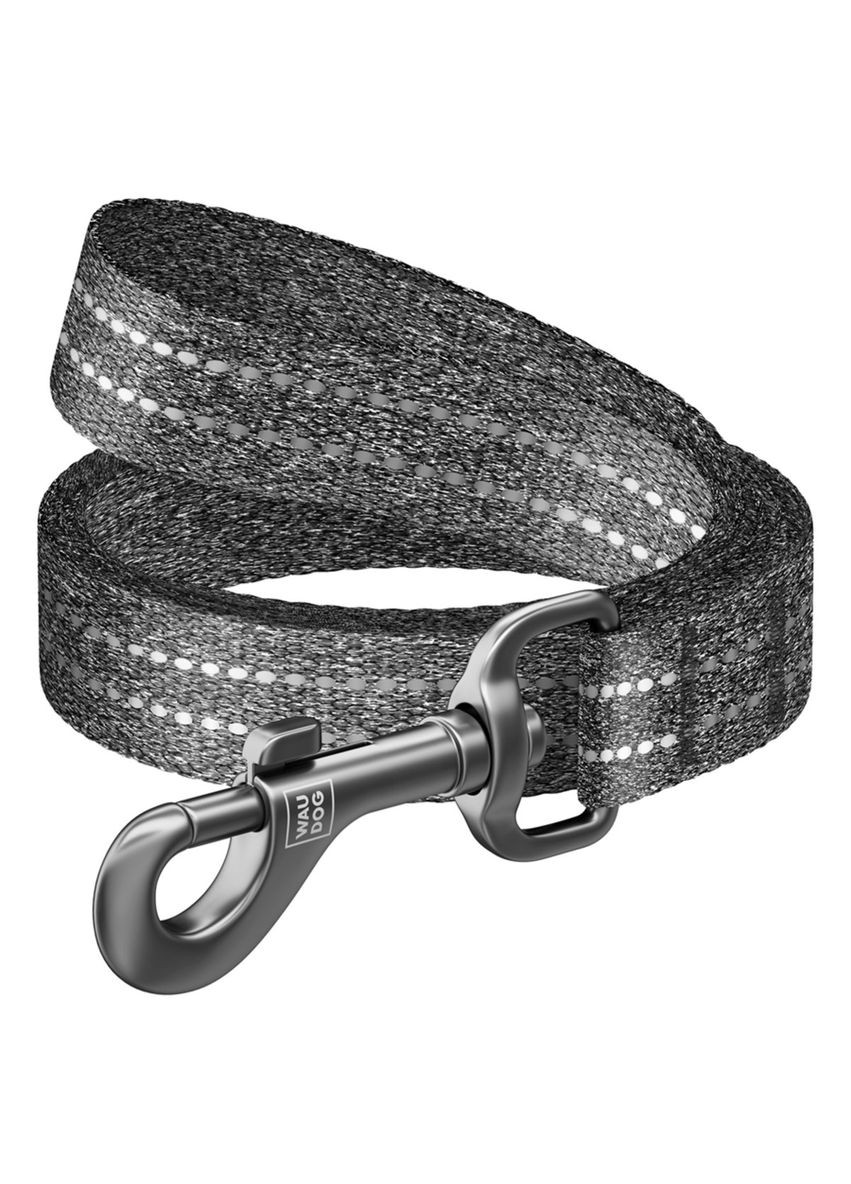 Повідець для собак з відновленої бавовни Re-cotton світловідбивний M Ш 20 мм Д 500 см сірий WAUDOG (322634033)