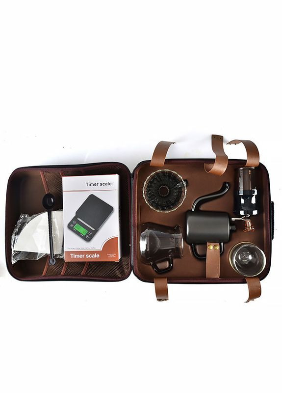 Дорожній кавовий набір з 8 предметів для приготування кави з кейсом 7 шт. Choxila (352012521)