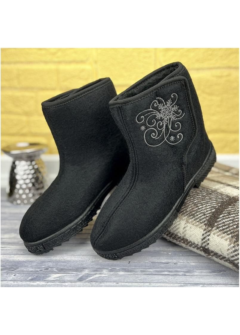 Черные жiночi бурки на липучцi е-005005-2 чорнi Litma