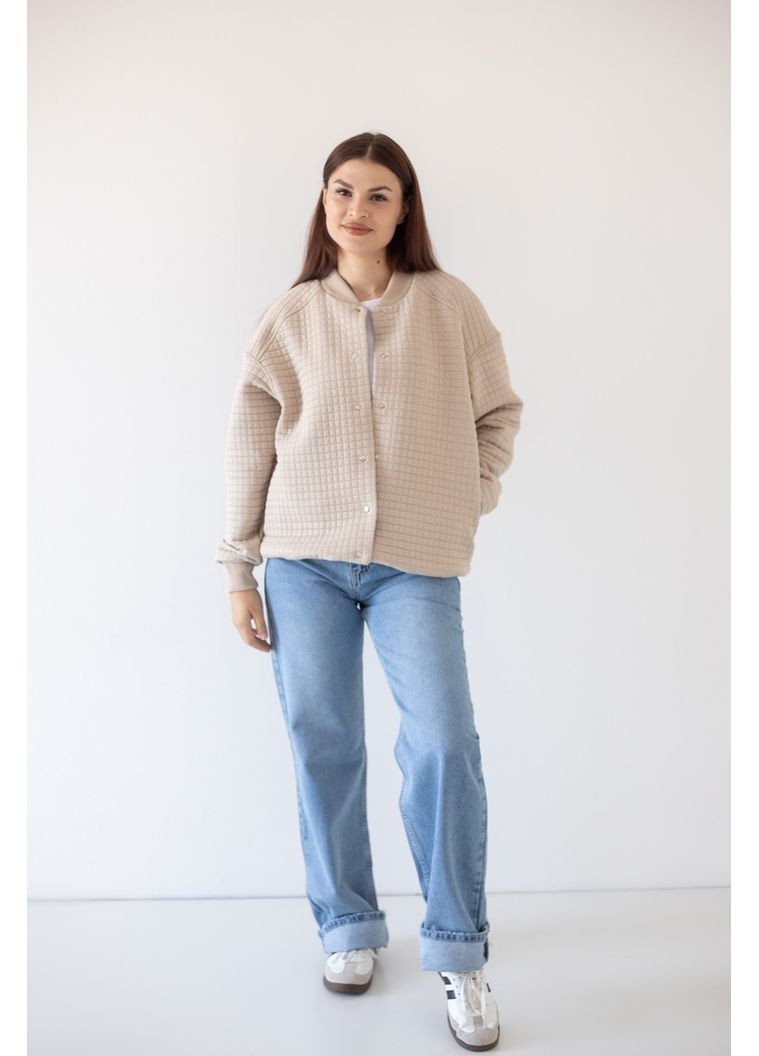 Светло-бежевая демисезонная бомбер женский 09-2930-34 светло-бежевый Авекстекс