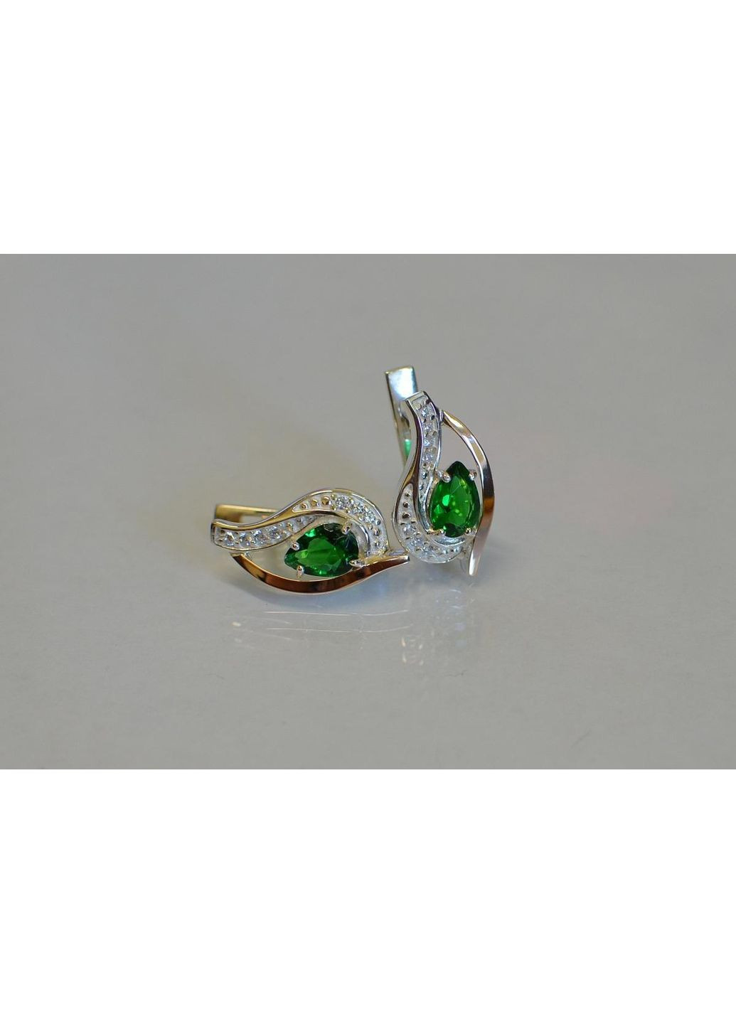 Серебряные серьги с элементами золота Silver Style (366813131)