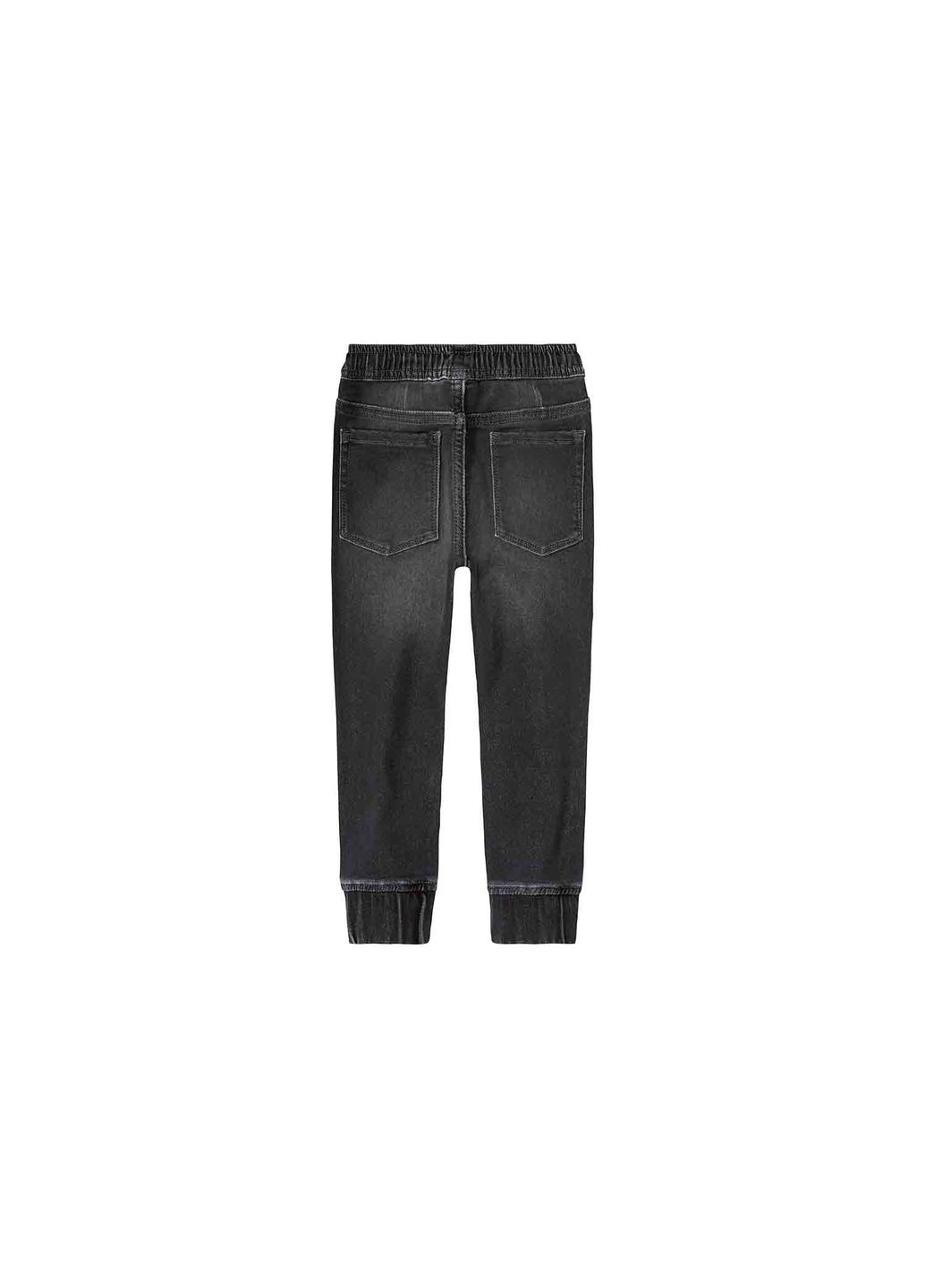 Черные демисезонные джинсы джоггеры стрейтчевые для мальчика 382075 Lupilu