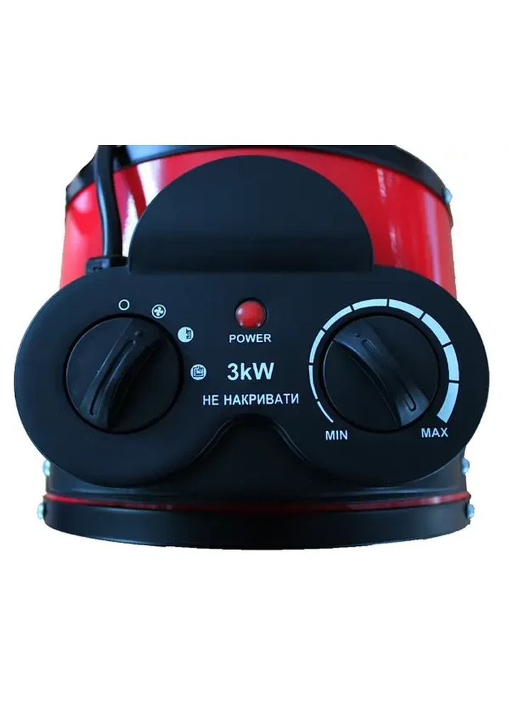 Обогреватель электрический РТС-3000R керамический нагревательный элемент 2 системи нагрева 1500*3000 Вт Красный Grunhelm (364859364)