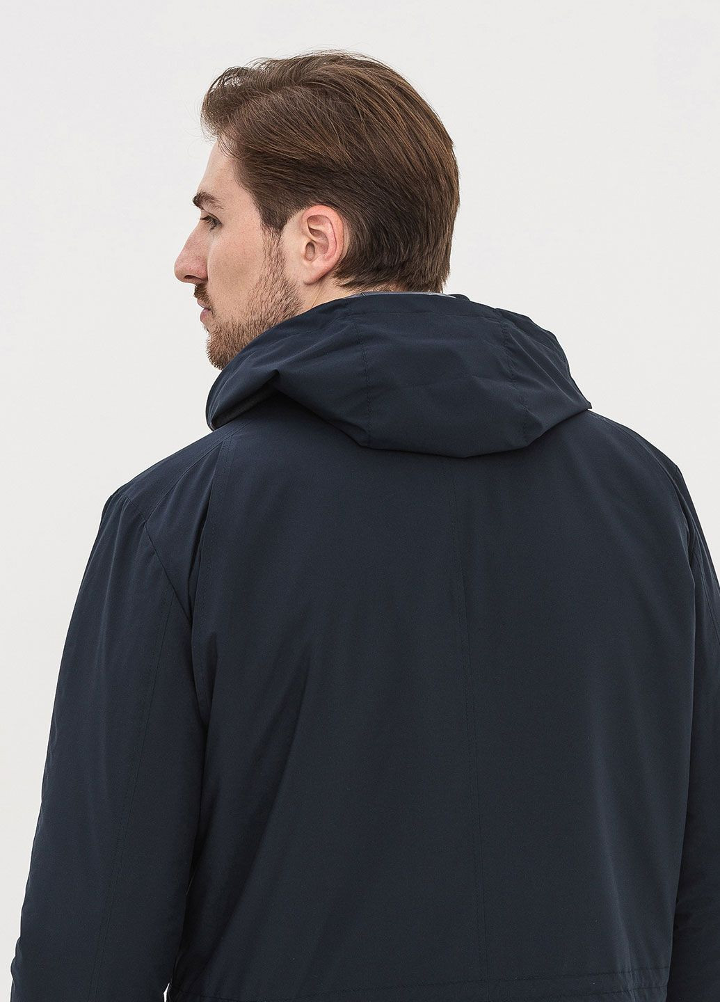 Синяя демисезонная куртка удлиненная на мембране с капюшоном, демисезонная Astoni OKTAN-N