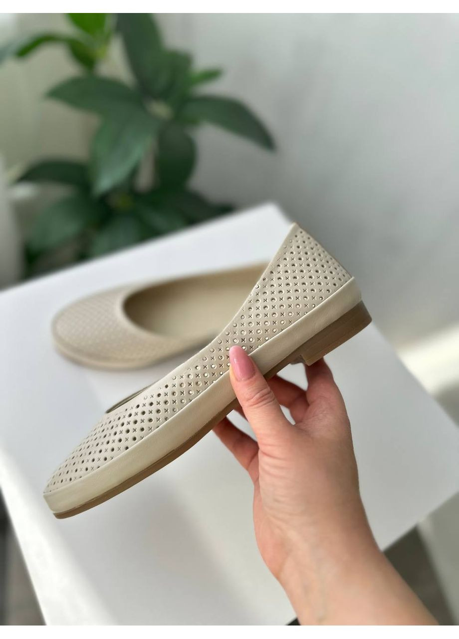 Женские балетки Vakko | бежевые искусственная кожа (351850871)