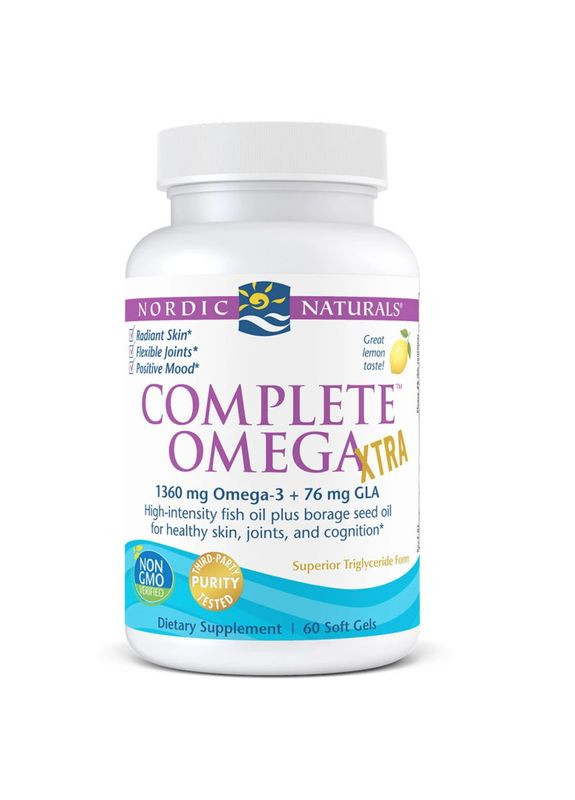 Жирные кислоты Complete Omega XTRA, 60 капсул лимон Nordic Naturals (324419528)