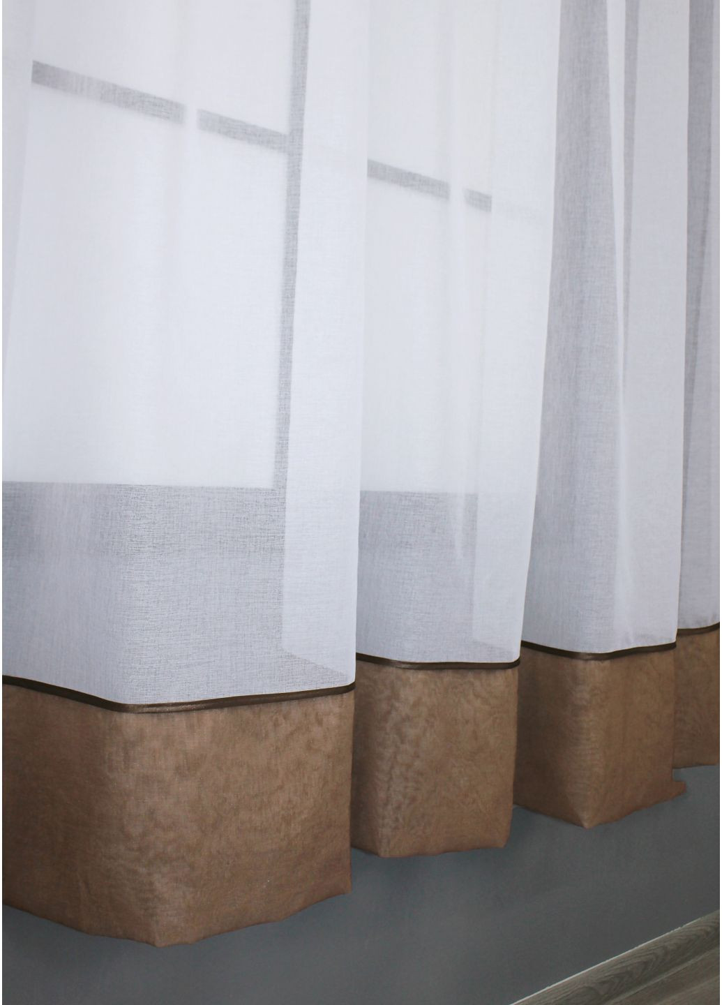 Гардина арка на кухню № 110к белый с венге 280х170 см (52-1162) VR-Textil (317365611)