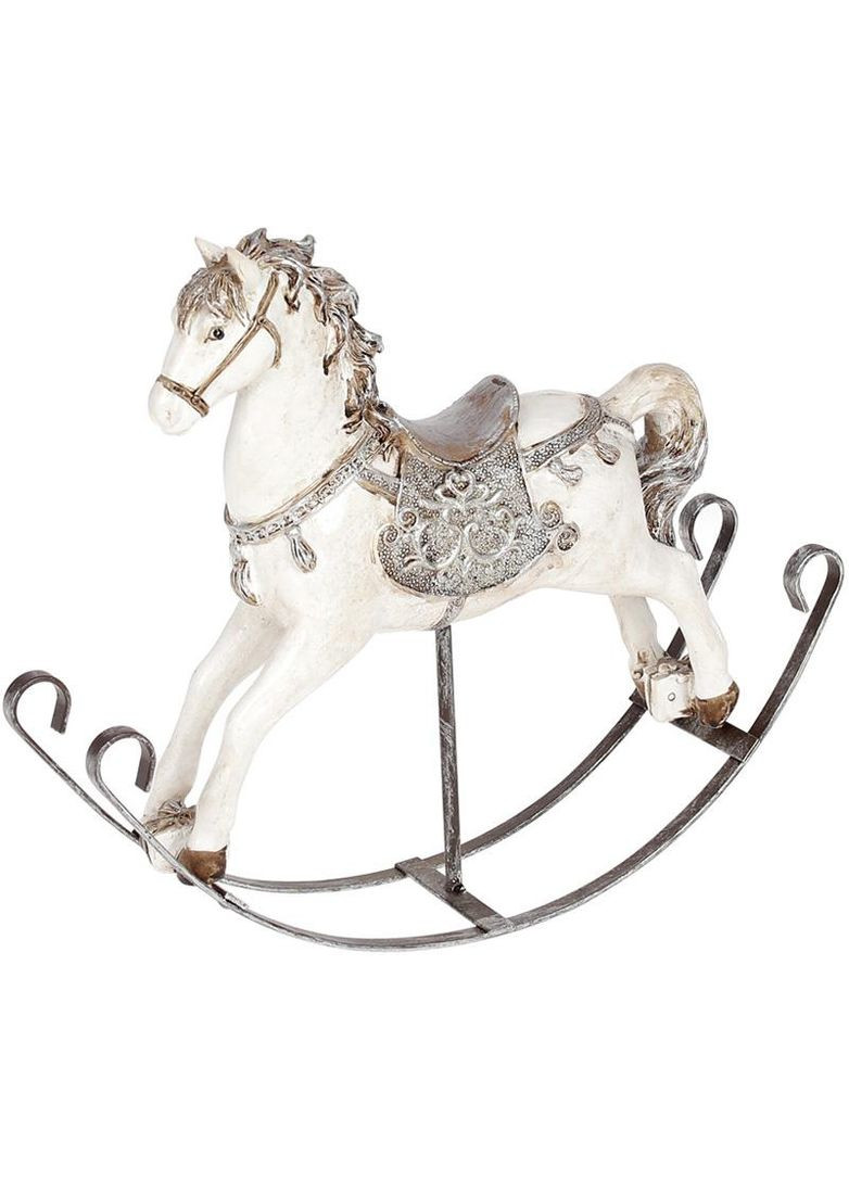 Статуетка-гойдалка Конячка із замку полістоун 25х17х23 см для інтер'єру подарунок для дітей Bona (368986152)