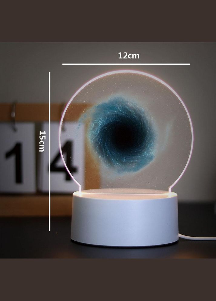 Ночник с эффектом черной дыры – 3D LED лампа с оптической иллюзией. No Brand (346440191)