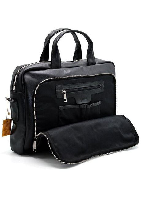 Сумка портфель через плечо для мужчин из натуральной кожи для документов А4 с отделением для ноутбука Черный 40579 TARWA (361401000)