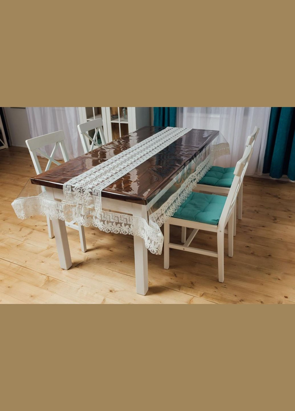 Силиконовая Скатерть Молочный Версаче Кружево 100*70см Royal House (315144851)