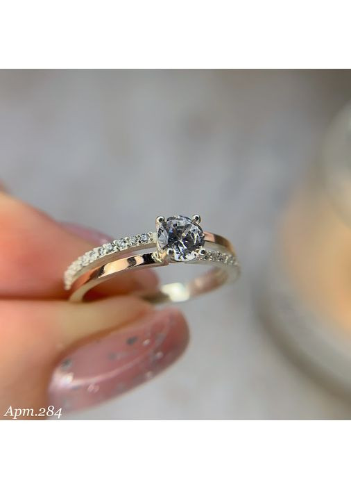 Срібне кільце із золотою пластиною Ніжність No Brand (354721340)