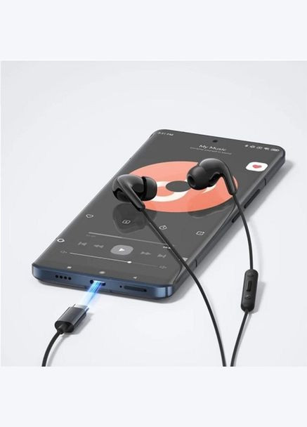 Навушники дротові з конектором Type-C Earphones (BHR8930GL) чорні Xiaomi (302647164)