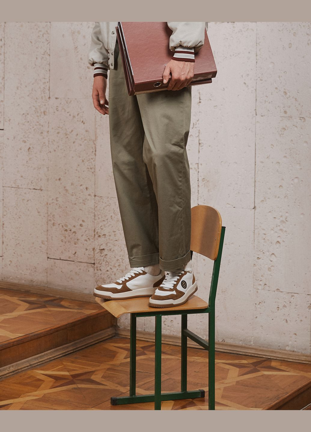 Бежеві кеди низькі, колір бежевий Estro