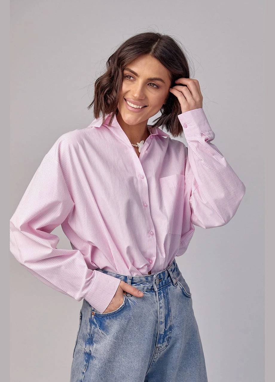 Розовая классическая рубашка Lurex