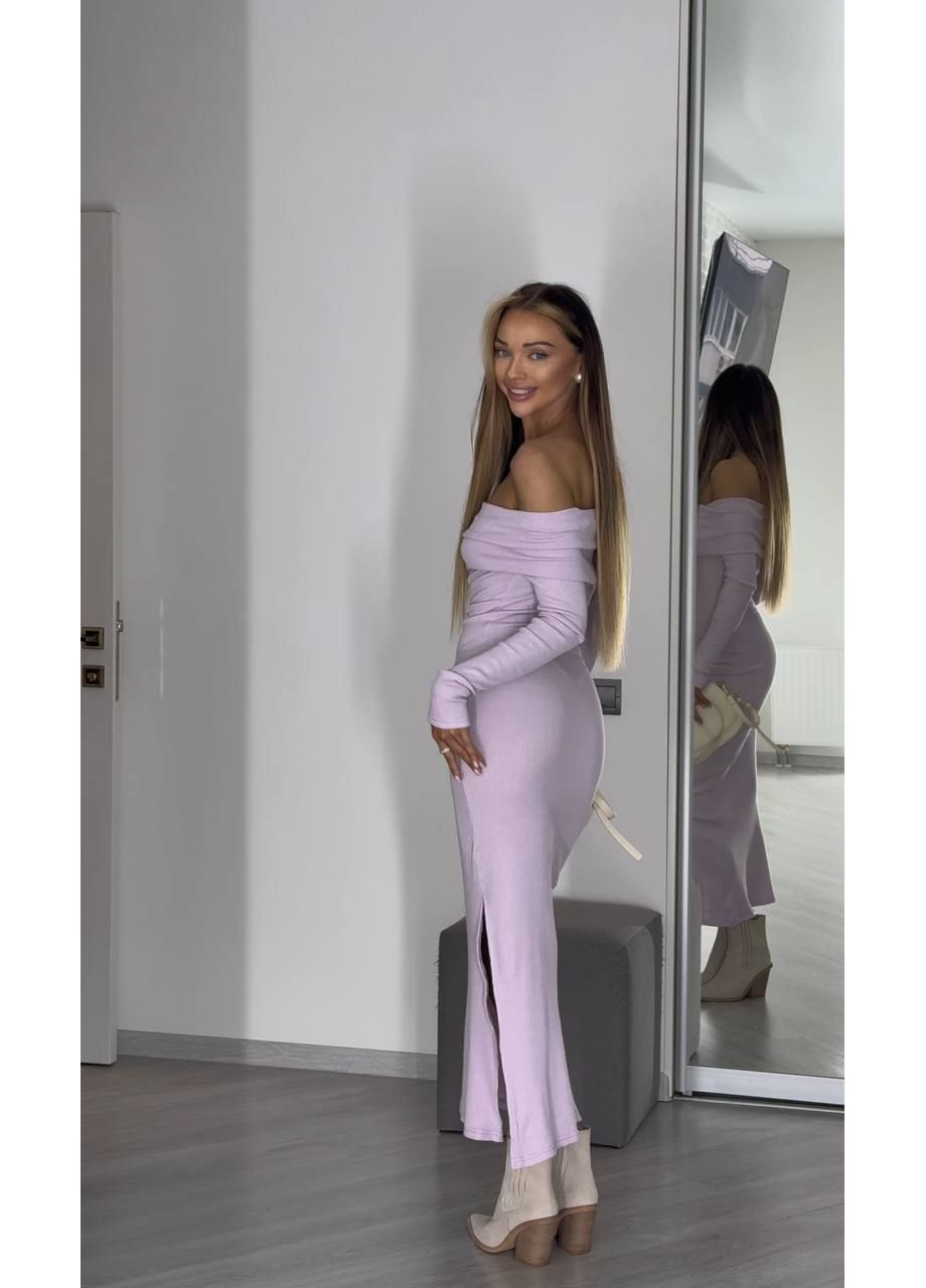 Лавандовое вечернее платье женское No Brand однотонное