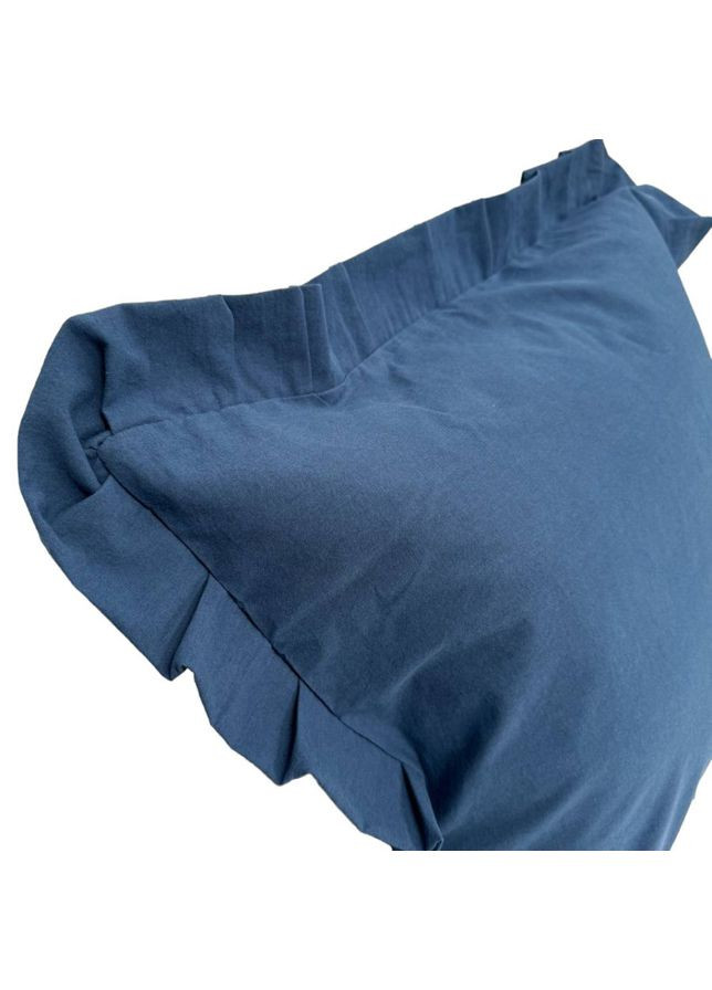 Декоративна наволочка Stonewash Dark Blue 45х45 см з рюшами (94331851) SoundSleep (307088833)