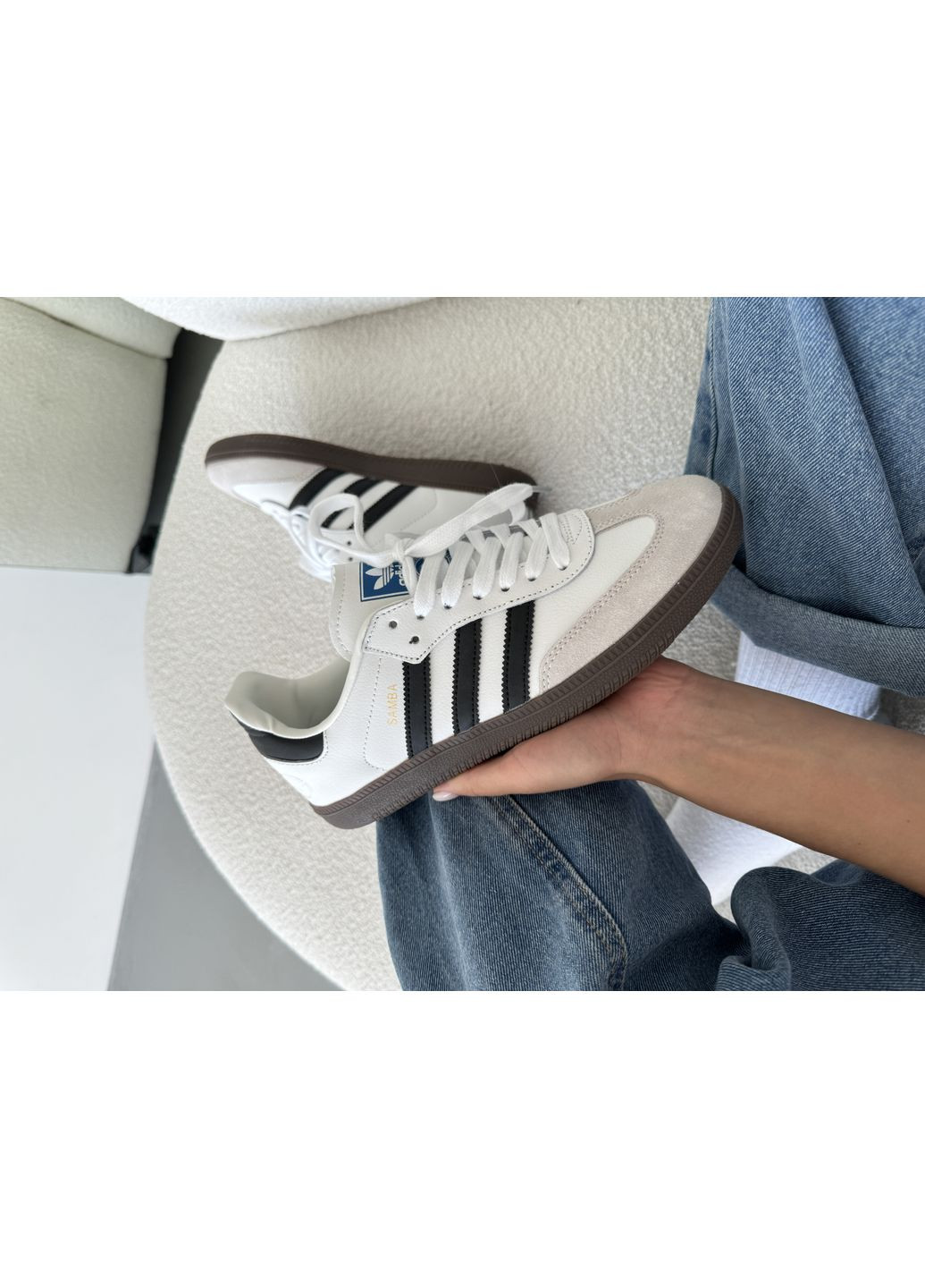 Чорні Осінні кросівки чоловічі adidas samba vegan black / white адідас самба No Brand