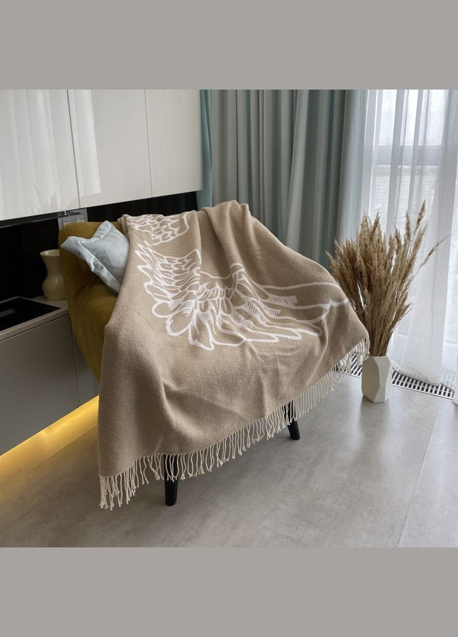 Плед Wings бавовняний 140х200 см бежевий (653590756118) SoundSleep (307088716)