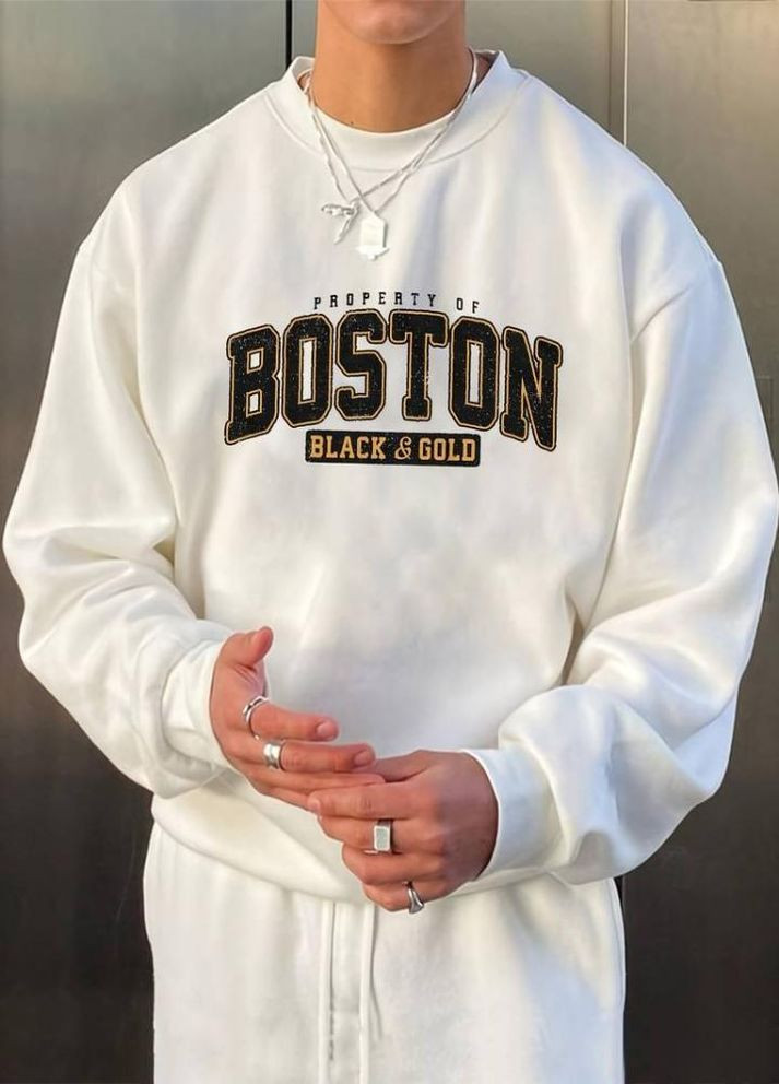 Білий білий чоловічий світшот оверсайз (297830019)