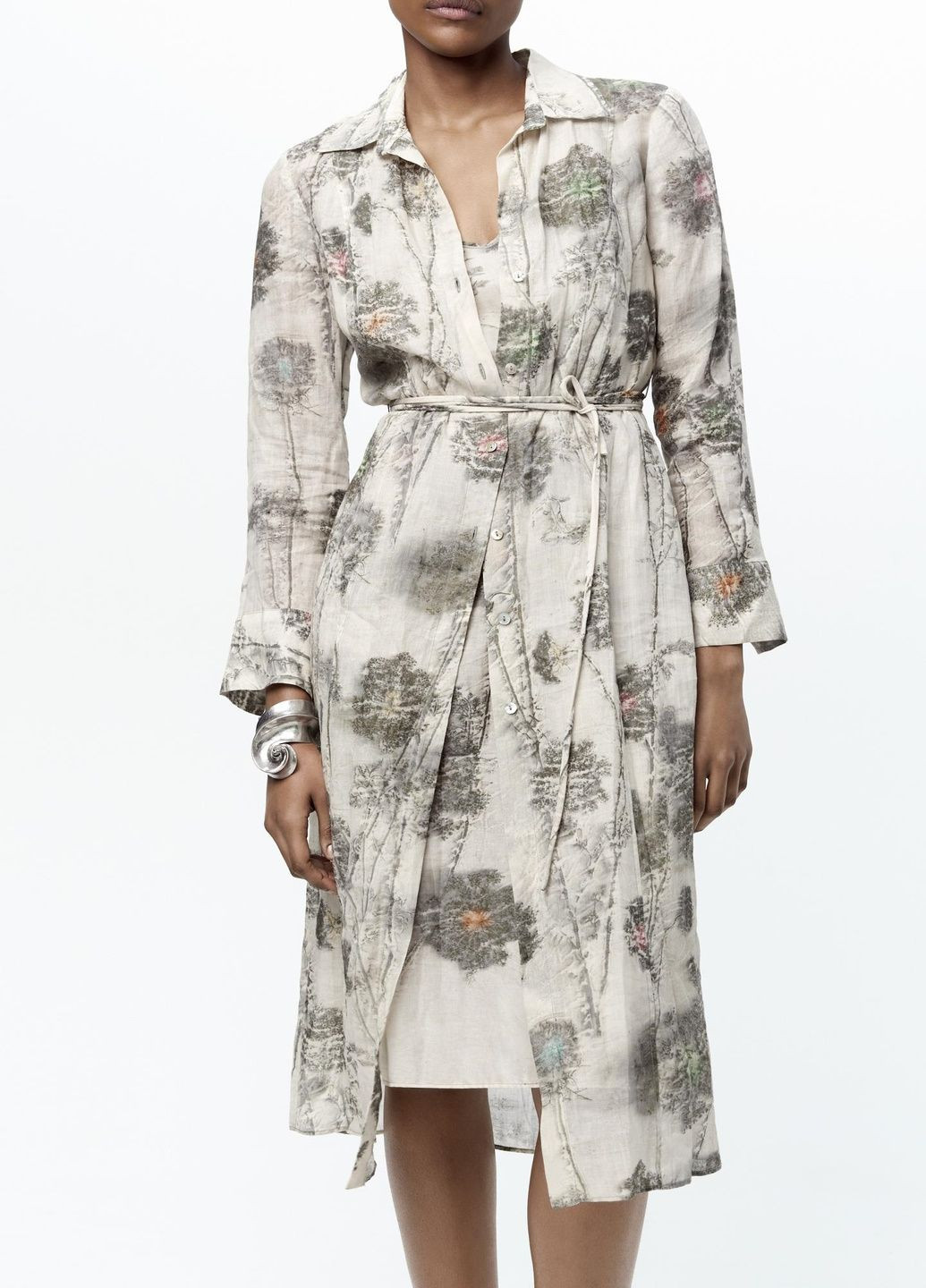 Молочна повсякденний сукня Zara з абстрактним візерунком