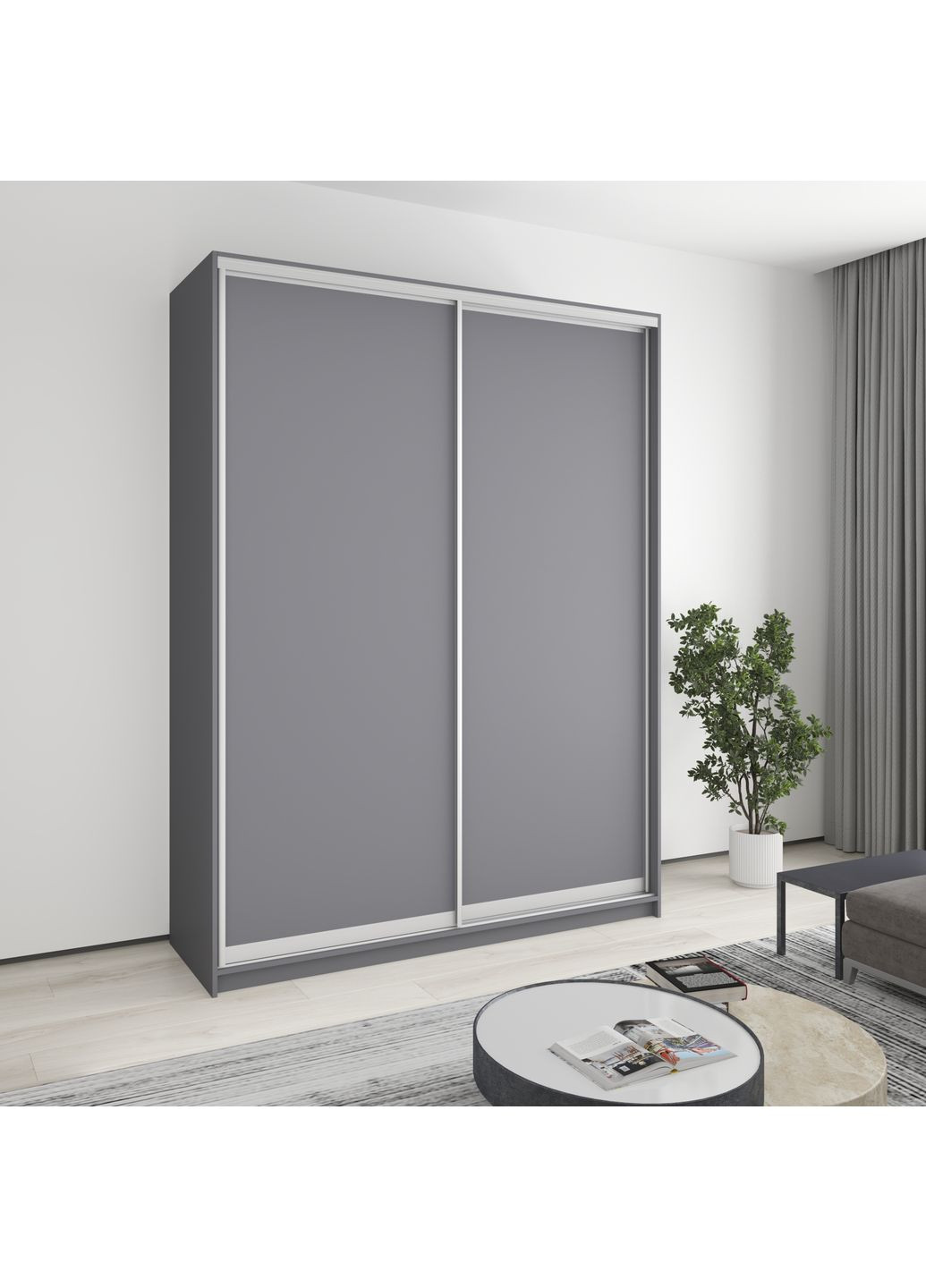 Шафа-купе дводверна Уні AL 2ДСП 180x60x240 см (MBS-3925) MebelStar (359449393)