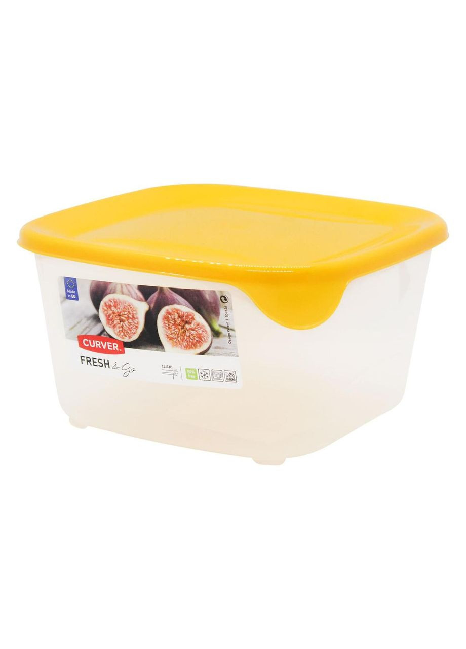 Контейнер для пищевых продуктов пластиковый с крышкой Fresh&Go 1200 мл, желтая крышка (00560) Curver (334008835)