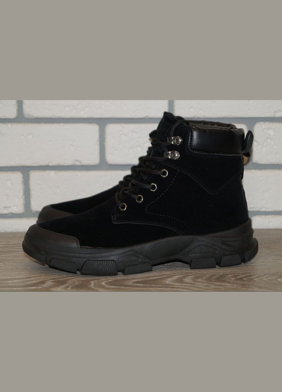 Черные осенние ботинки мужские демисезонные черные Horoso