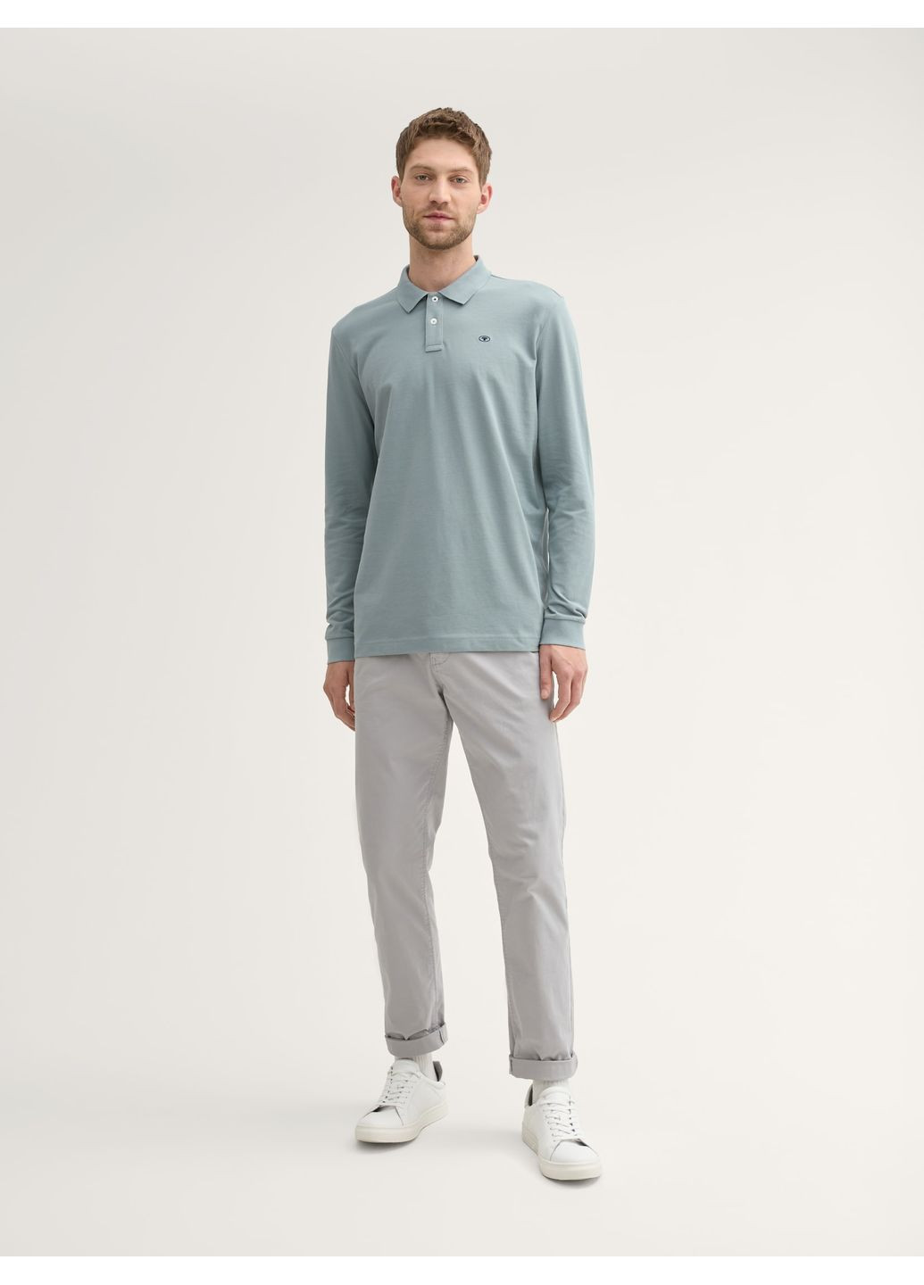 Лонгслів-поло Tom Tailor зелений